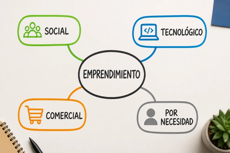 Tipos de emprendimiento como ramas del mapa conceptual