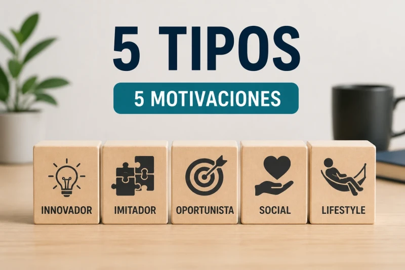 Tipos de Emprendedores y sus características Clasificación principal de tipos de emprendedores según perfil y motivación